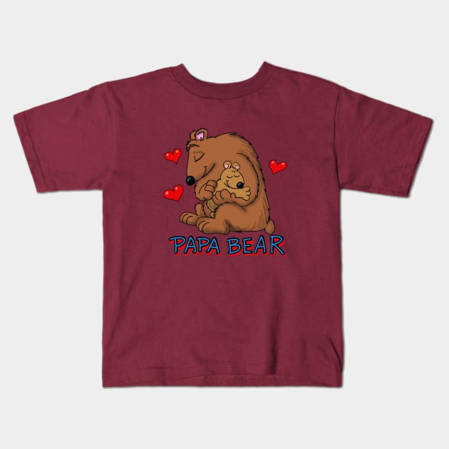 papa bear Kids T-Shirt by wolfmanjaq
